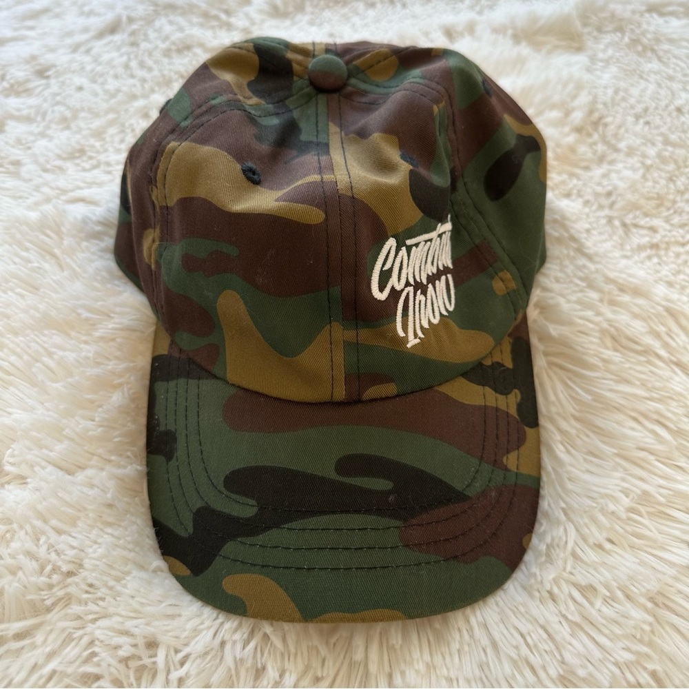 Combat Iron Camo Baseball Cap Adjustable Strapback Dad Hat Embroidered Logo OSFM